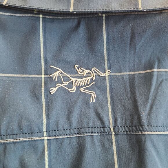 Arc'teryx Riel Long Sleeve Shirt Womens Small S Teal Button Down Plaid NEW - Picture 6 of 6